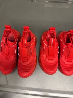 Bundle Skechers Kids Bright Red Slip-On Sneakers with Hook-and-Loop Strap